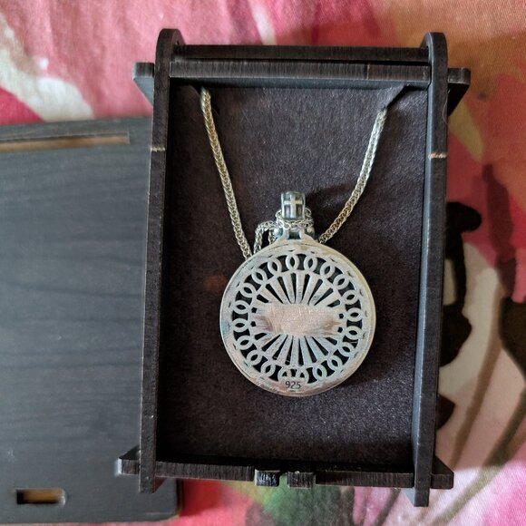 925 Sterling Silver Saint St. Christopher Protect Us Small Pendant Necklace - Picture 2 of 3